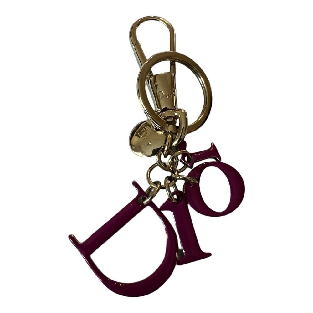 Christian Dior: Dior LOGO Keychain Bag Charm Gold Tone Metal  #1132